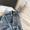 Large Capacity Denim Bag Retro Tote Bag Commuter Student Class Shoulder Crossbody Bag