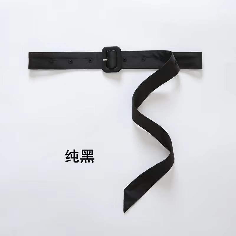 

Summer Womens Versatile Fabric Belt With Chic Chiffon For Stylish Dress Pairings Pure Black