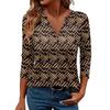 Women's Casual Fashion Sexy Comfortable V-Neck Floral Seven Sleeve Top