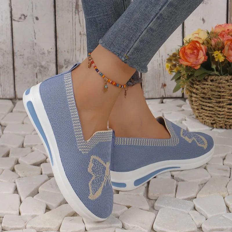 2024 New Fashionable Women's Sports Shoes Color Matched Versatile Spring and Autumn Mesh Breathable Low-Heel Casual Shoes