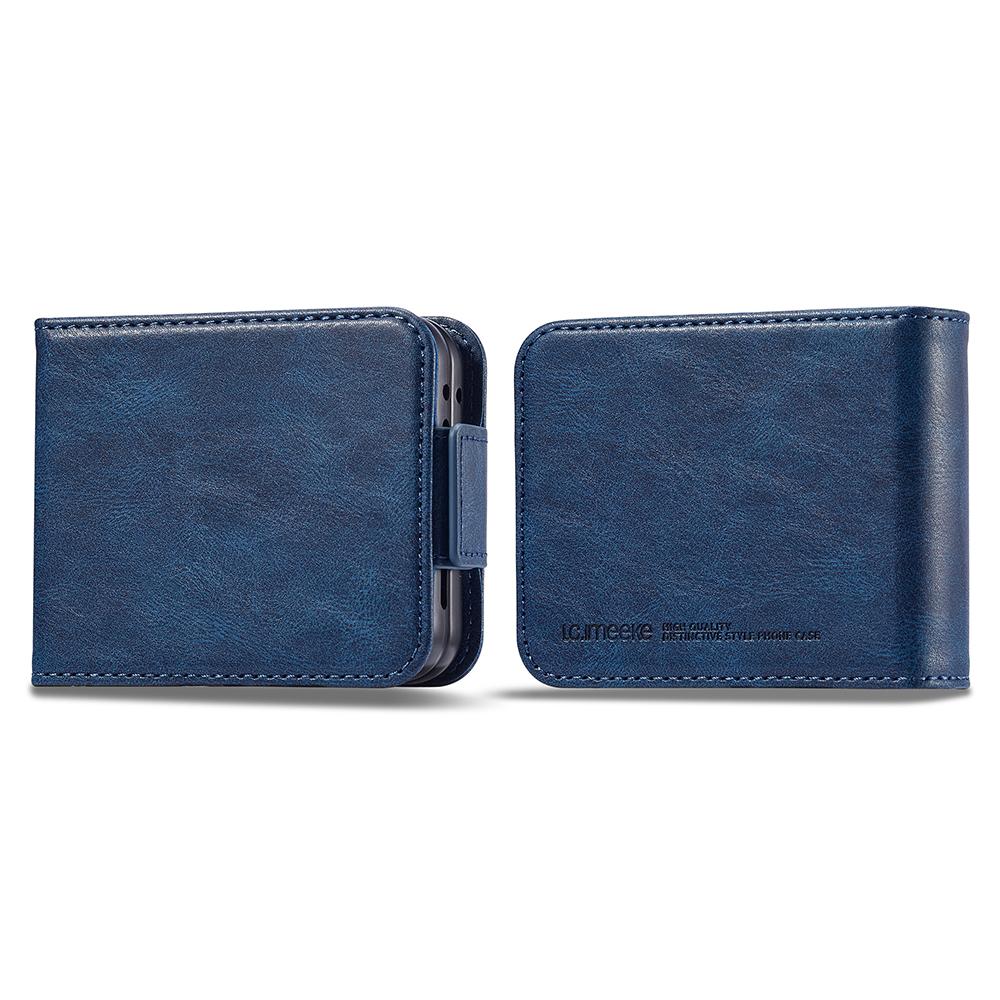 

LC.IMEEKE For Samsung Galaxy Z Flip5 5G PU Leather Phone Cover RFID Blocking Card Slot Case Blue