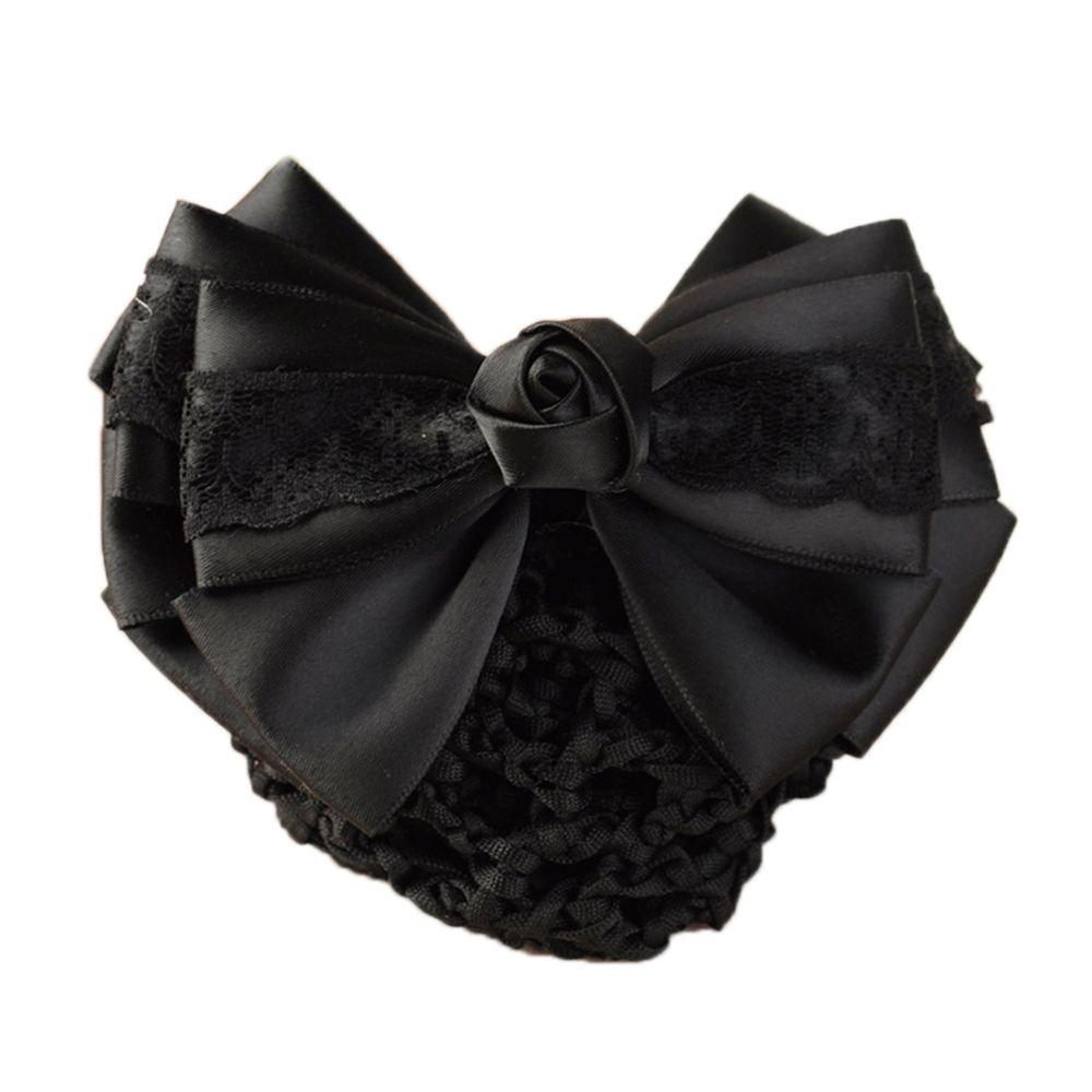 Women Ladies Rose Ladies Barrette Headwear Hair Clip Snood Bow Hair Net Hairgrips