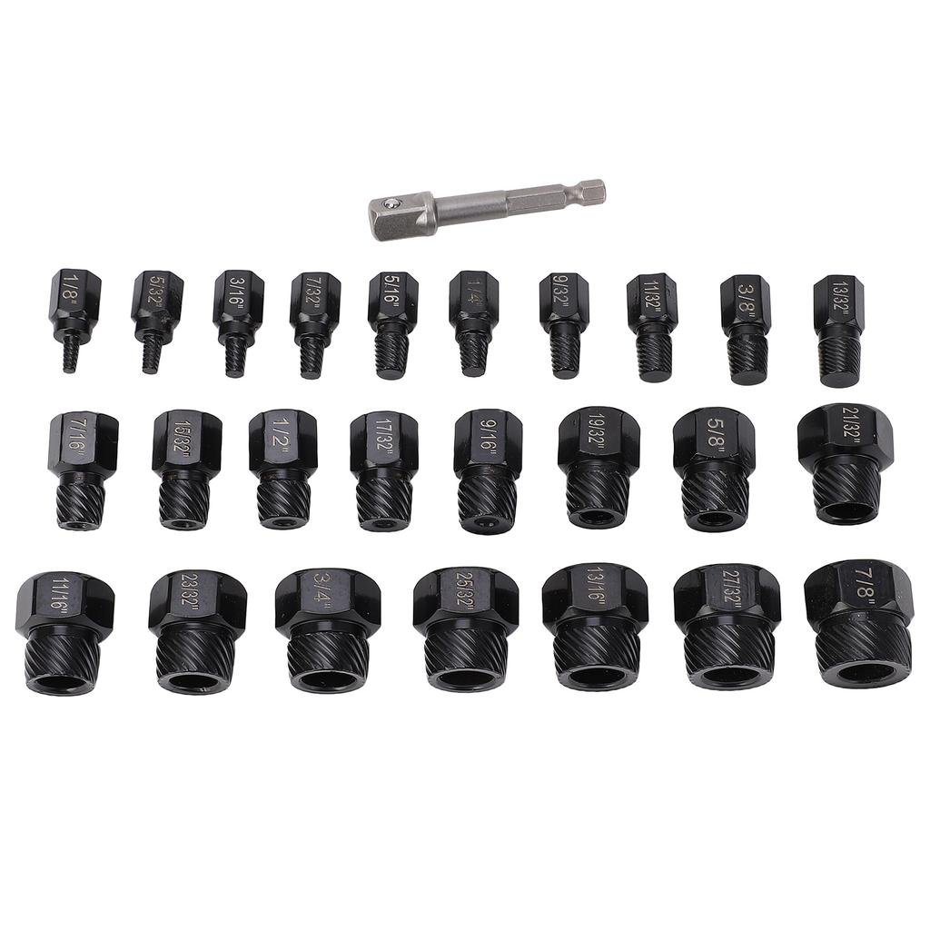 26Pcs Screw Extractor Set Multi Spline Guide Remover Tool for Rust Damaged Studs Bolts