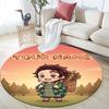 Custom Name,Tanjiro Kamado pattern round rug,Carpet Rug for Living Room Bedroom Playroom ,Non-slip Floor Mat,Holiday Gifts and Birthday Gifts.
