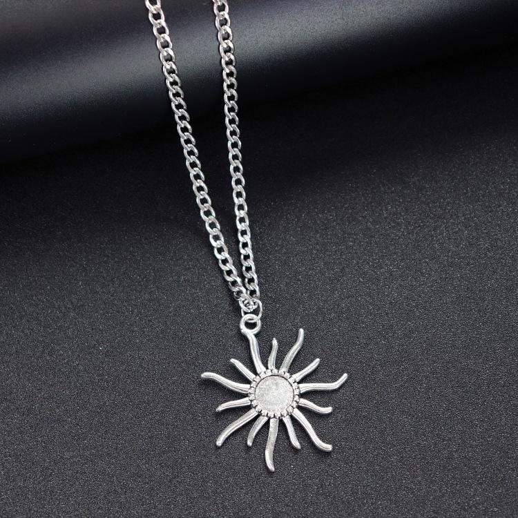 Retro Trendy Cool Titanium Steel Necklace Men's and Women's Hip-hop Personality Square Brand Cross Pendant Japanese and Korean Fashion Street