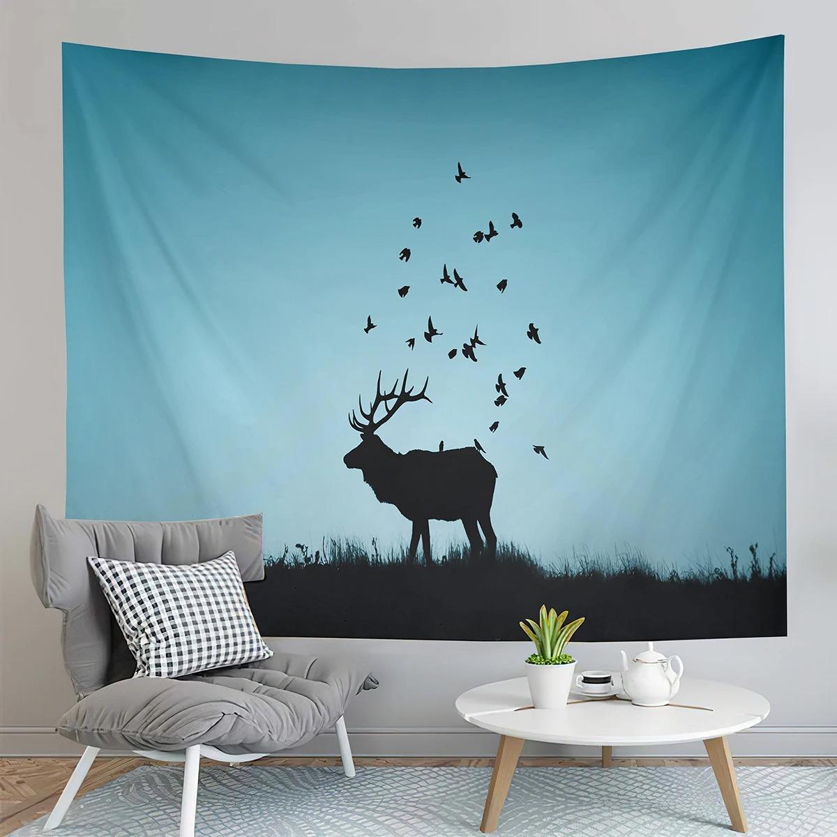 Гостиная Спальня Гобелен Современный Геометрический Красочный Архитектурный Узор Модный — фото 11