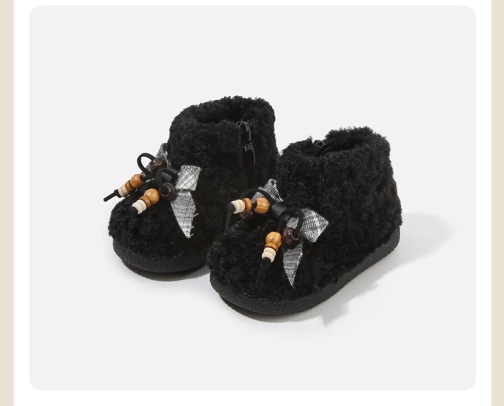 Kurze Stiefel mit Lammwolle gefüttert für Mädchen - Herbst/Winter Schneeschuhe für Kleinkinder