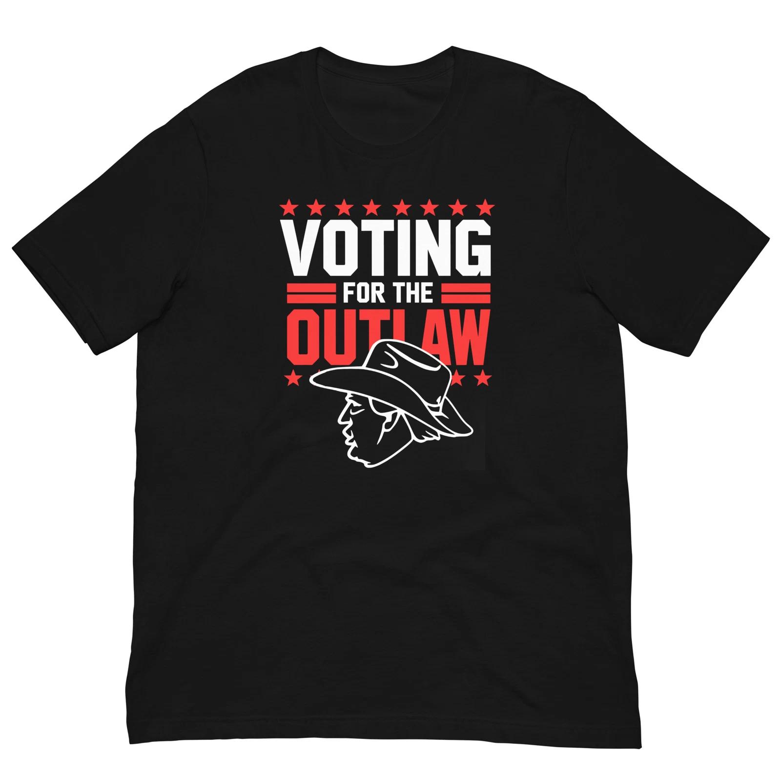 

Voting for the Outlaw Trump Vote 2024 Shirt Campaign Unisex 100% Cotton T-shirt Mens Tees Top S