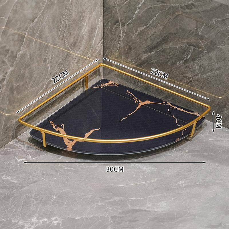 Estante de Baño Lavabo Escritorio Lujosa Bandeja para Cosméticos Simple Base Transparente Apto para Húmedo Pequeño Hogar Individual Estable Ligero Frío Real Lateral
