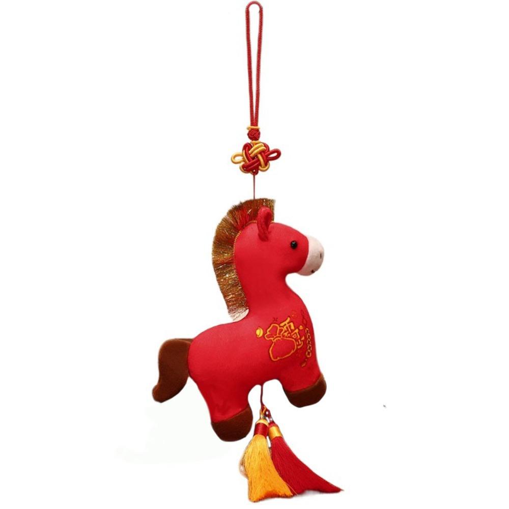 Creative Plush Pony Keychain Mascot Doll New Year Horse Hanging Funny Pony Key Ring Bag Key Decor