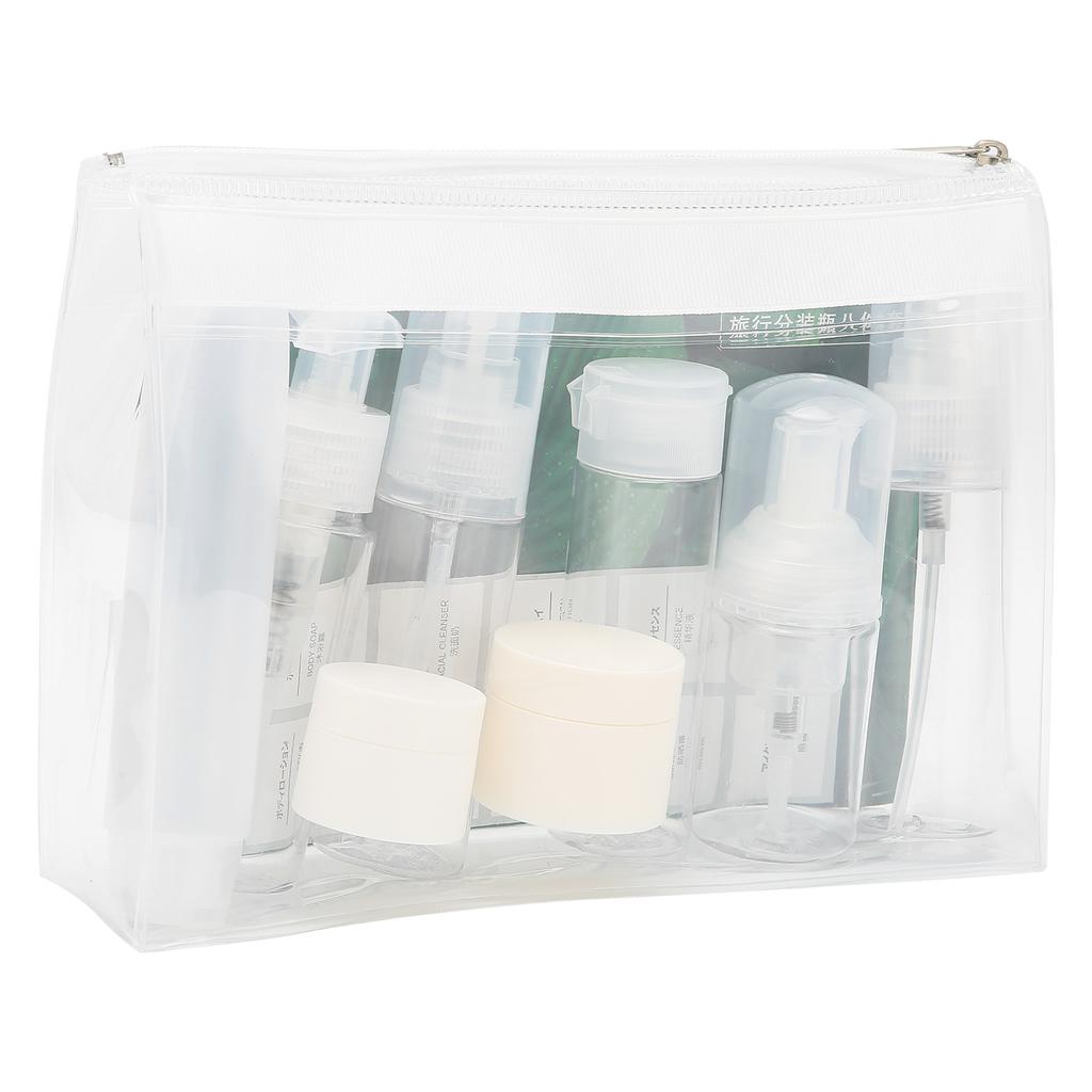 8Pcs Plastic Travel Bottle Set Leakproof Cosmetic Toiletry Travel Containers Spray Bottles