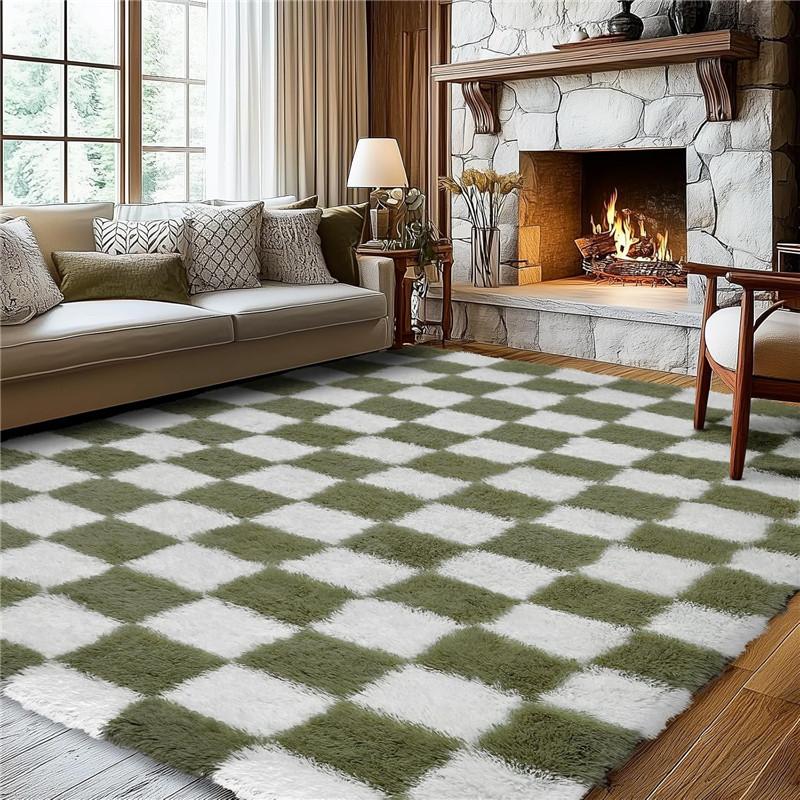 Area Rugs for Bedroom, Upgrade Non-Slip Grey Fluffy Soft Shag Carpet, Indoor Floor Gray Fuzzy Shaggy Living Room Plush Rug for Kids Home Dorm Decor