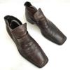 whoop-de-doo leather chukka boots 25 brown slip-on business(USED)
