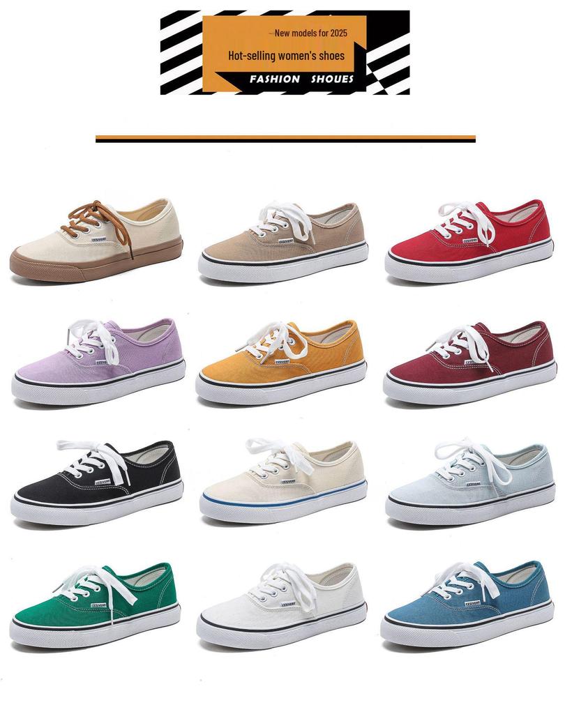 Candy Color Canvas Shoes: Unisex Spring/Autumn 2026 Versatile White Skate Sneakers for Students
