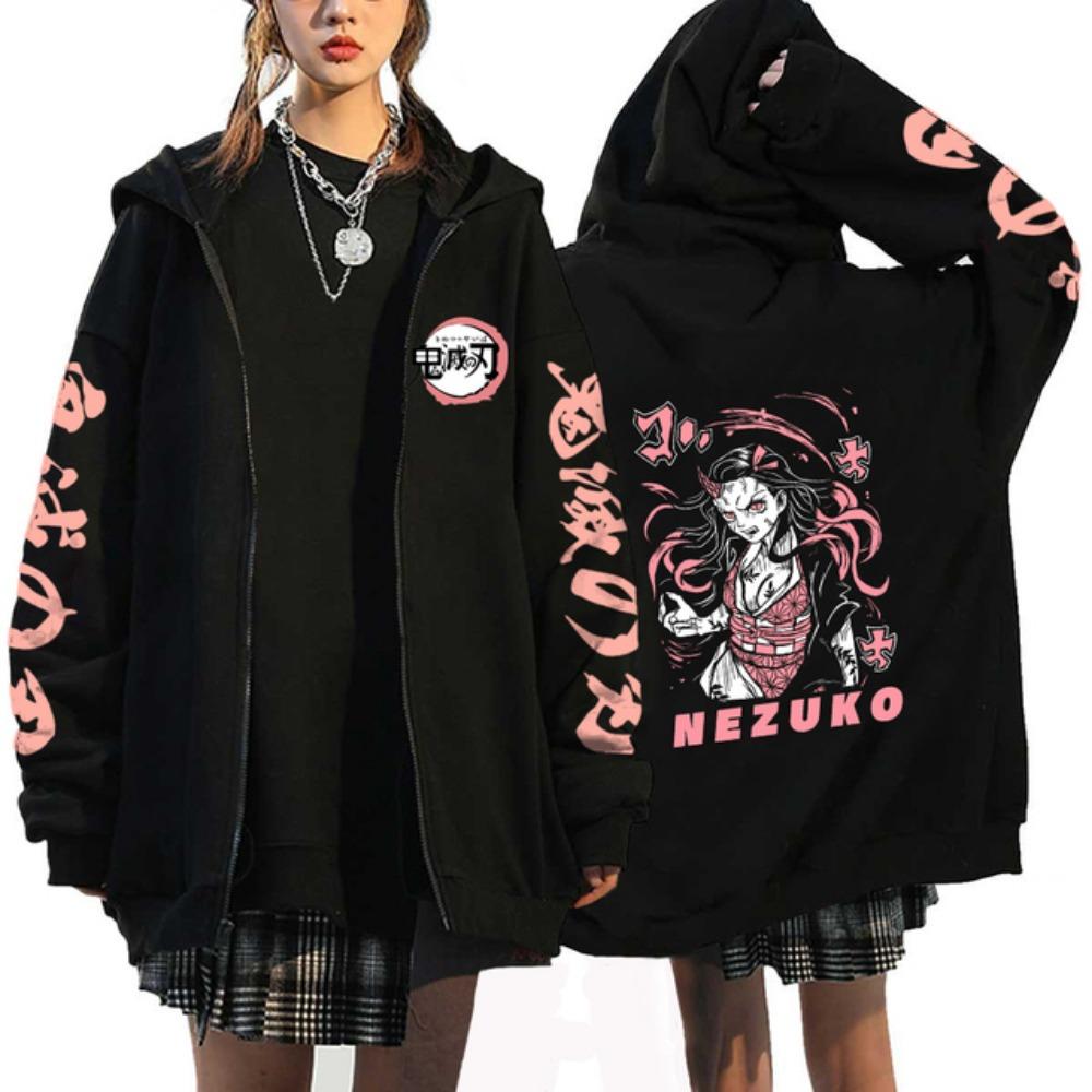 

Devil Killer - Аниме Girl Hooded Sweatshirt, Kamado Nezuko Zipper Jacket, Large, Autumn L