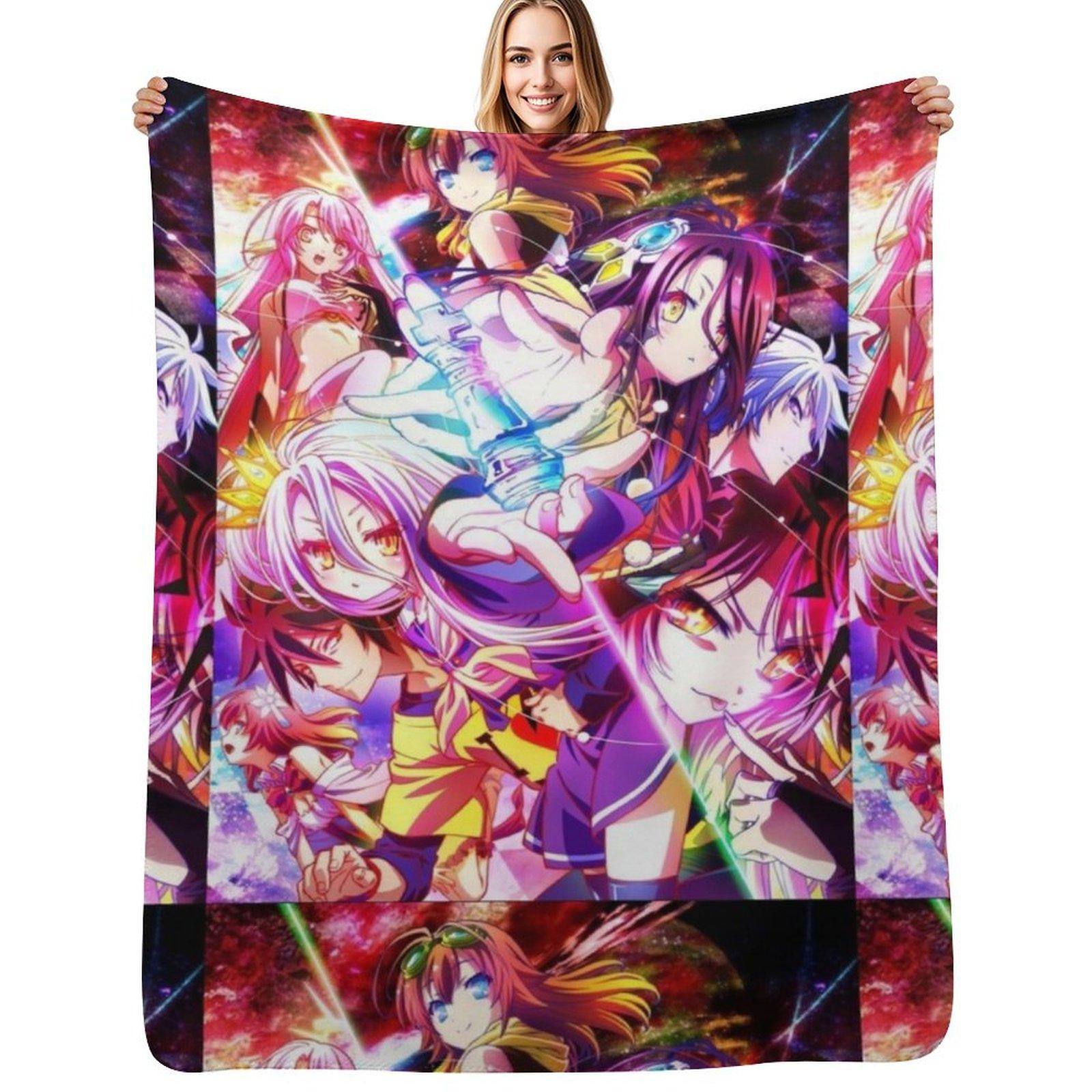 No Game No Life Anime Throw Blanket Stylish Decor Blanket Gift for Friends Roommate Size: 75*100cm, Weight: 230 GSM