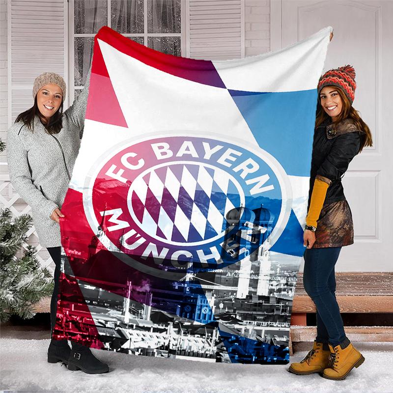 FC Bayern München logo printed throw blanket—soft,warm;versatile blanket for all seasons—perfect as &air-conditioning throw,nap blanket