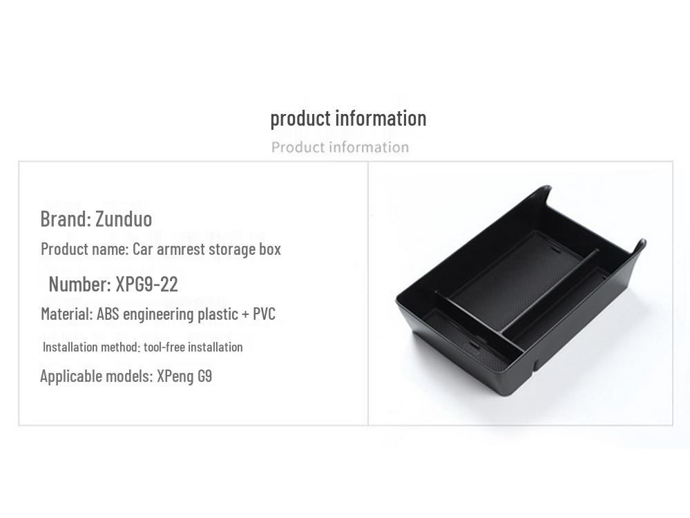 Xiaopeng G9 Armrest Storage Organizer for 2022-2025 Models