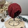 Women's Fashion Hollow Spring and Summer Hat Breathable Lace Thin Headscarf Knitted Slouchy Head Hat Hair Covering Hat