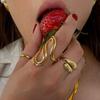 Irregular Dating Rings Adjustable Finger Rings Exaggerated Open Rings Finger Jewelry Suitable for Party and Daily