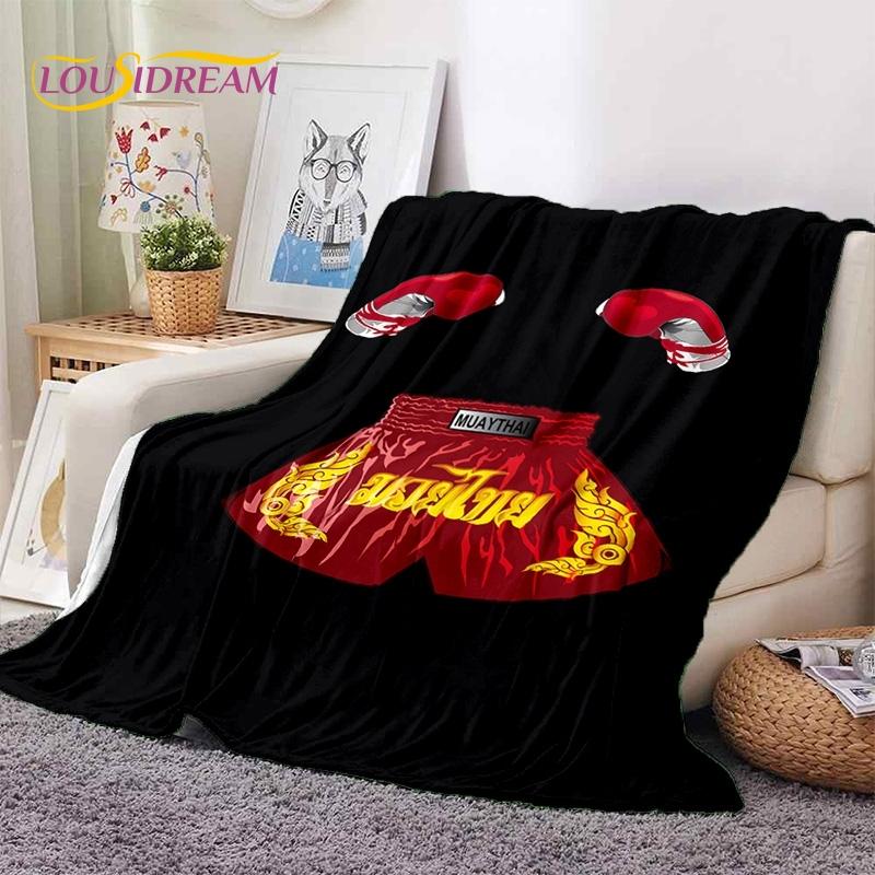 Boxing Gloves Boxer Fight Cartoon Soft Flannel Blankets,Throw Blanket Comfortable Blanket for Picnic Beds Sofa Home Bedroom Gift