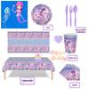 Theme Mermaid Party Paper Plates Tableware Set Childrens Birthday Decorations