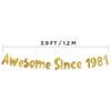 Awesome Since 1981 Gold Glitter Banner - 45th Birthday Party and Anniversary Decorations