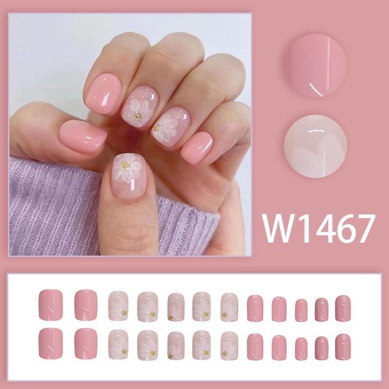 

24 шт. Короткие ногти-гроб балетные накладные ногти Аврора фиолетовый градиент Искусственные ногти с блестками-пайетками Полное покрытие Накладные ногти для женщин и девушек 01