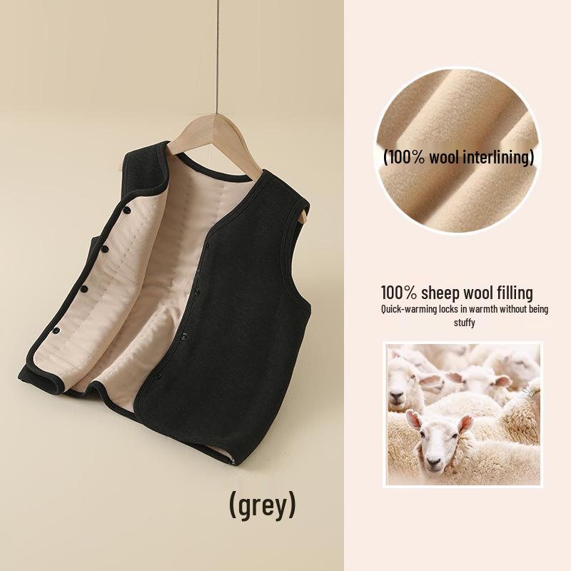 Kinder Schuluniform Warme Wollweste Ärmellose Jacke