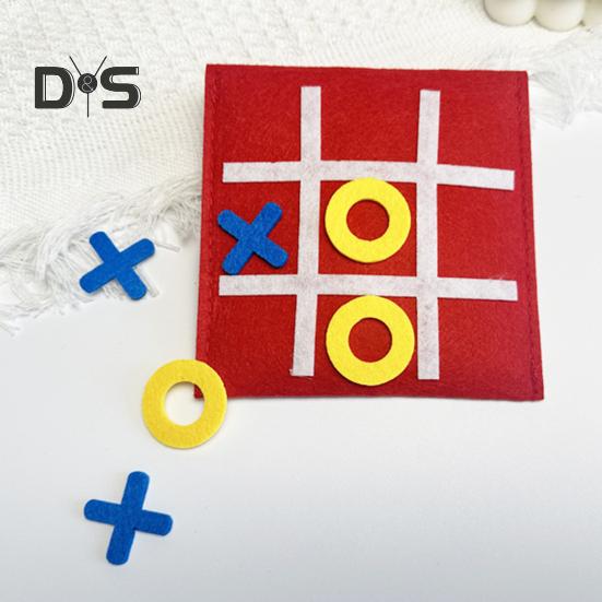 3/12/24Pcs Mini XO Felt Board Game Educational XO Puzzle Toy Toddler Boys Girls Portable Travel 2 Player Battle Strategic Board Game