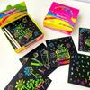 100Pcs  Color  Scratch  Notes Paper Pad Cards With pen Children Kids Draw Painting Toys Craft Gift DIY Toys