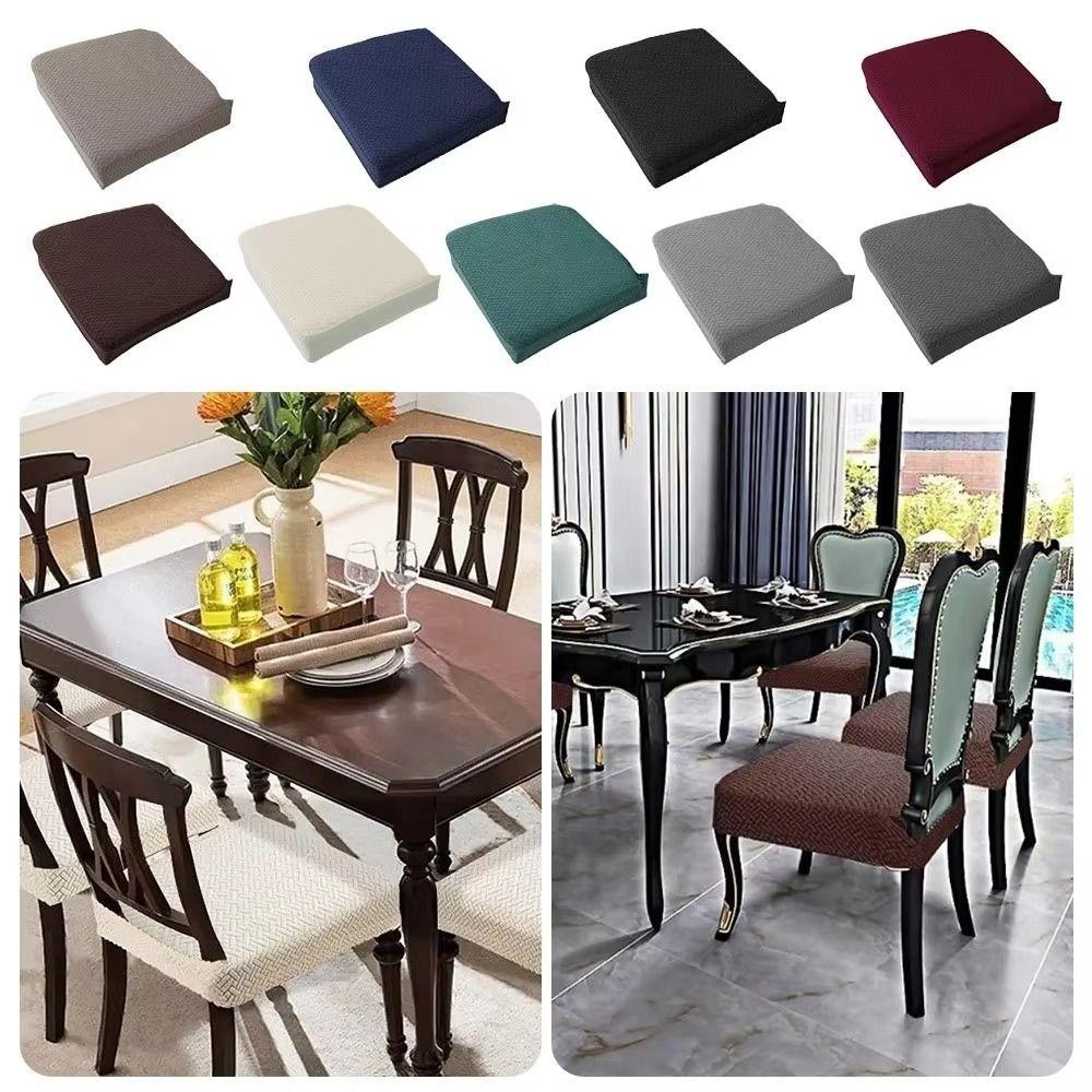 Washable Stretch Chair Seat Covers Solid Colors Dirt-resistant Chair Slipcover  Dining Room