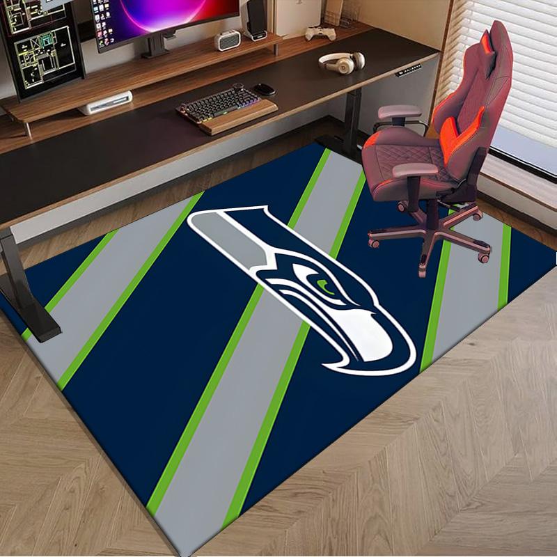 Seahawks Teamgeist Teppich für Büro, Stuhlunterlage, Dekorteppich Wohnzimmer Matte, Große Größe Fan Geschenke Weihnachtsgeschenke