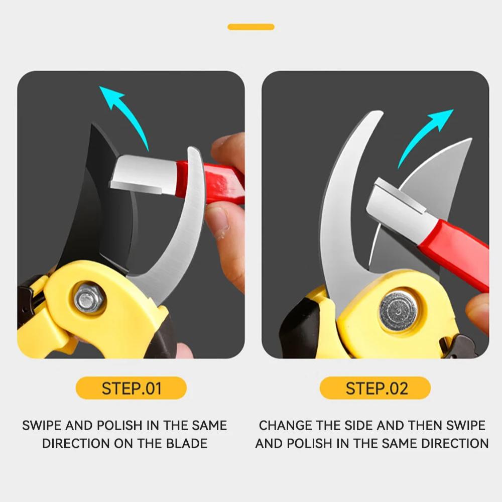 Alloy Steel Quick Sharpener Handheld Knife Sharpener Stone Portable Garden Kitchen Pruners Scissors Knives Grinding Tool