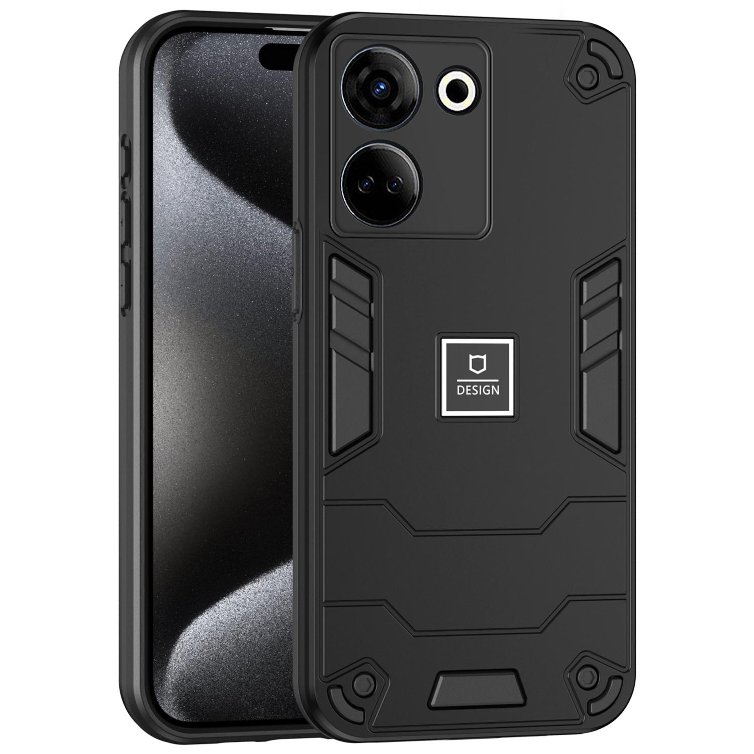 

For TECNO Camon 20 Pro 4G Case PC+TPU Drop-Proof Protective Phone Cover Black