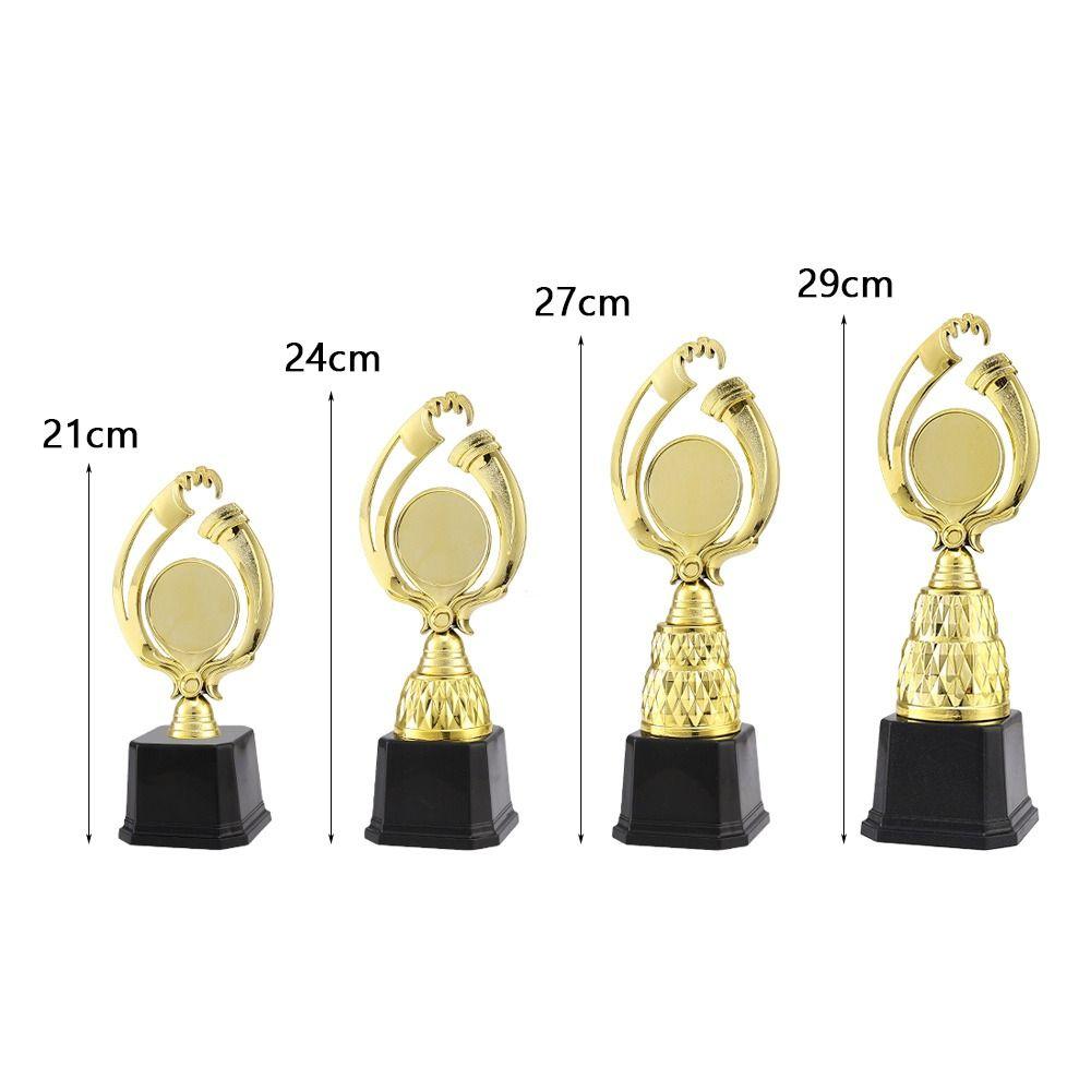 21/24/27/29 CM Trophy Cup Plastic Material Black Base Competition Trophy Custom-Made Creative Design Trophy Decoration