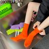 New Fashion Trend Casual Stretch Women Combed Cotton Socks Autumn Winter Trendy Daily Basic Socks Street Hip Hop Style