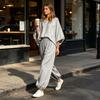 Completo da Donna Due Pezzi Set da Donna 2 Pezzi, Top Largo Girocollo Manica a Pipistrello e Pantaloni a Lanterna, Abbigliamento Estivo per Viaggi Vacanze con Tasche