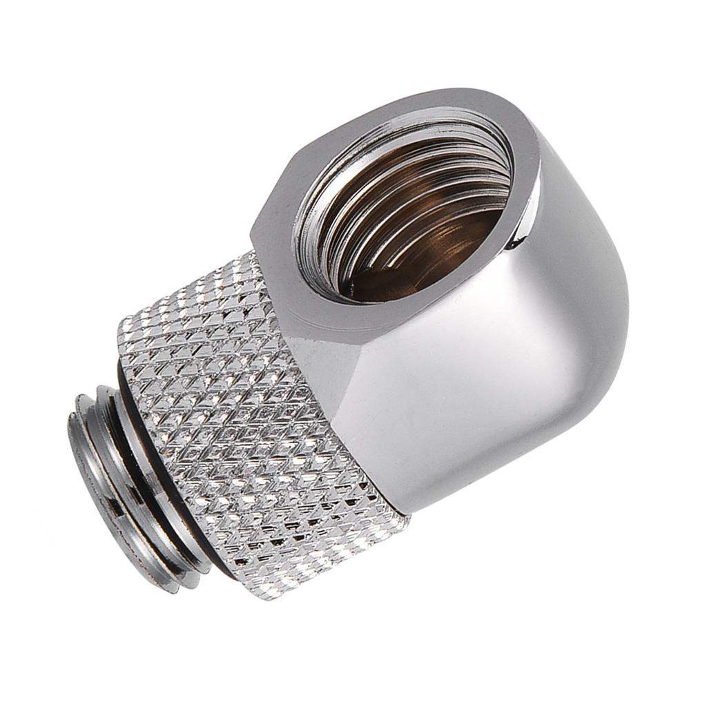 90 Degrees PC Water Cooling Two Touch Fitting G14 Thread Elbow Barb Connector for Tube Silver