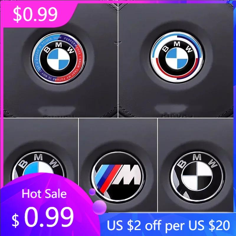 2025 Hot 1Pcs 46mm Car Steering Wheel Badge Emblem Sticker For All BMW Series E36 E46 E53 E90 E60 E61 E93 E87 X1 X3 X5 X6 F30 F2