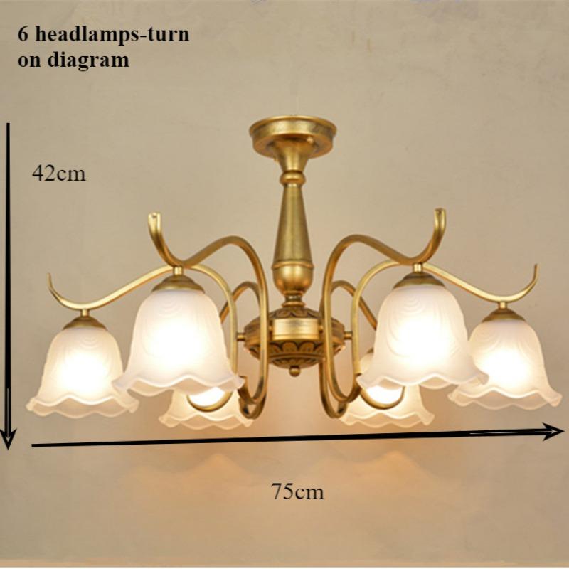 

Люстры в стиле ретро с художественной росписью из железа для гостиной, столовой, кабинета 6 headlights
