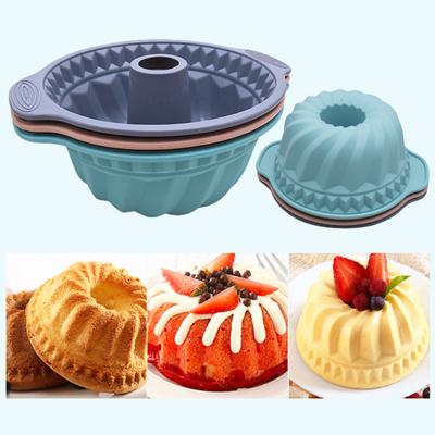 10 inç Spiral Doku Yapışmaz Kek Kalıbı Saplı Silikon Yuvarlak Mousse Pasta Kalıp Pişirme Aksesuarları