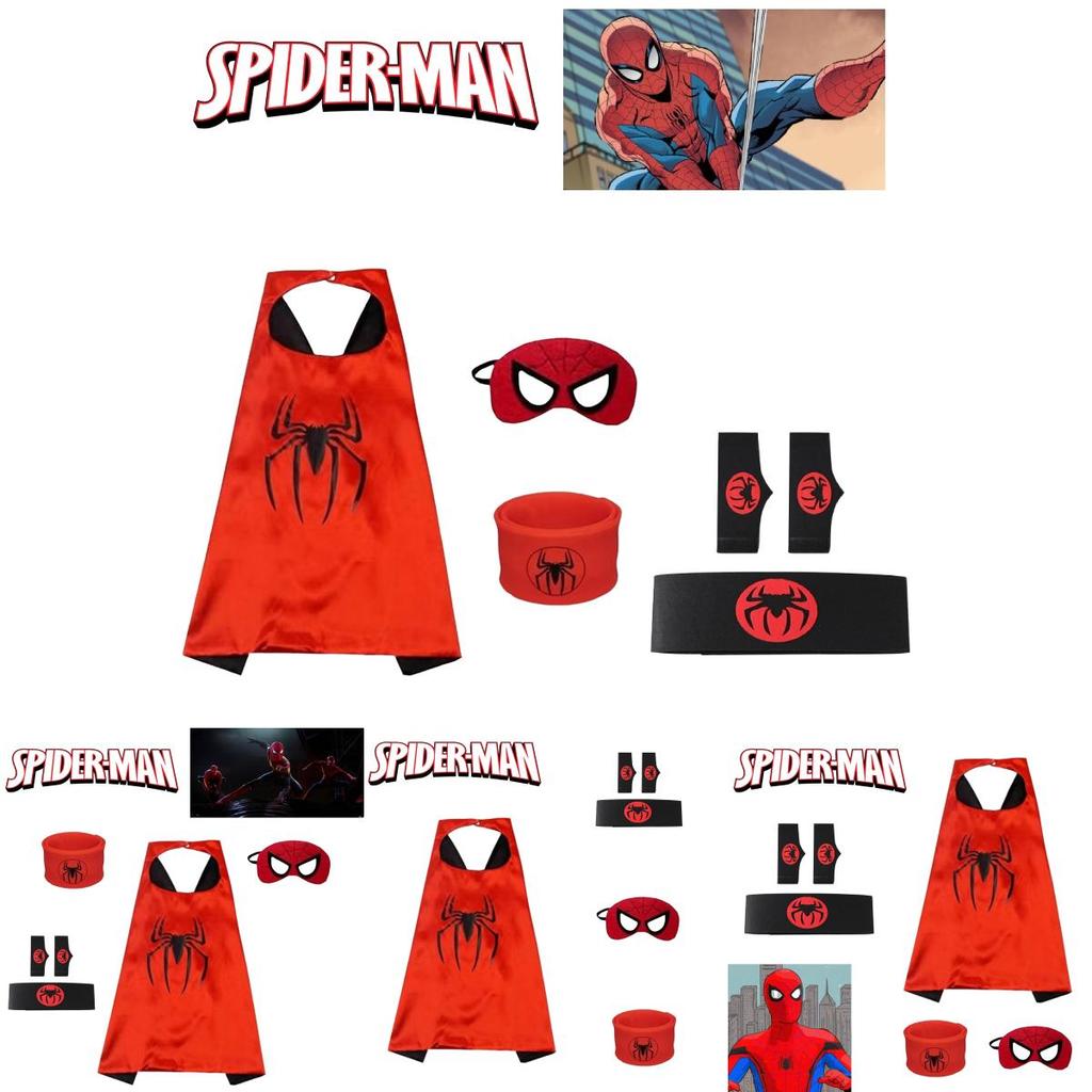 Spider-man Heldenumhang und Maske Halloween Cartoon Anime Launcher Handschuh Uhr Set
