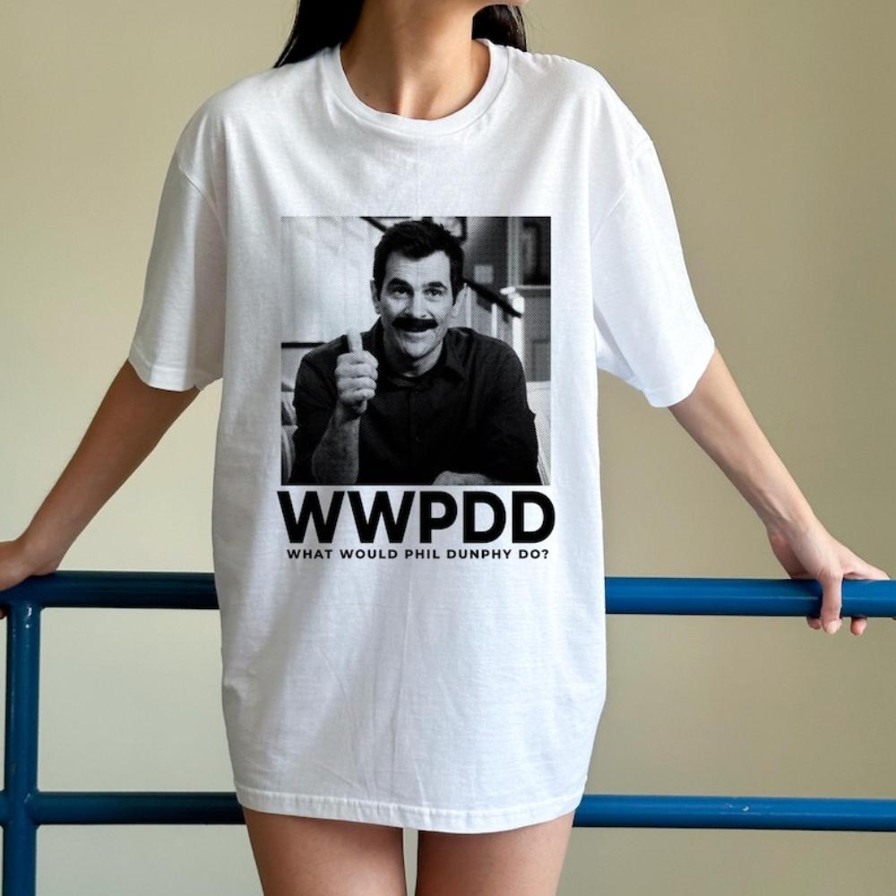 Phil Dunphy Tshirt WWPDD What Would Phil Dunphy Do Tshirt TV Show Funny 90s Retro Vintage Graphic T Shirts Women Unisex Cotton S