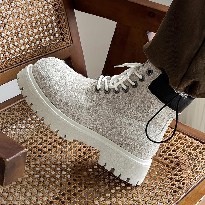 Outdoor high-top desert boots big head thick-soled Martin boots heightening boots hiking shoes locomotive boots shoes