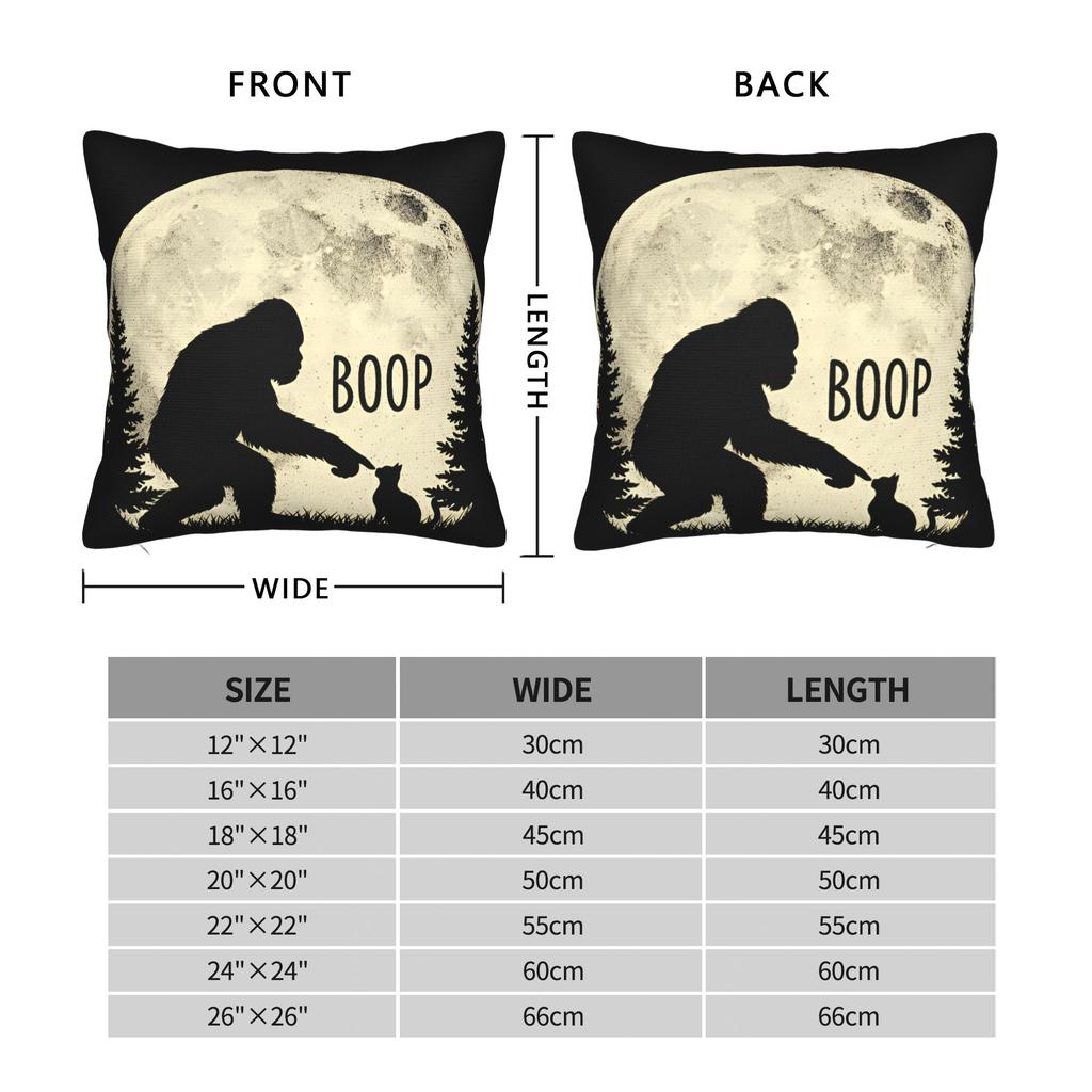 Fun Hand Boop Nose Bigfoot Cat Under Full Moon Night Lovers Pillow Case Comfy Pillow Cover For Wedding Party Trendy Pillowcases