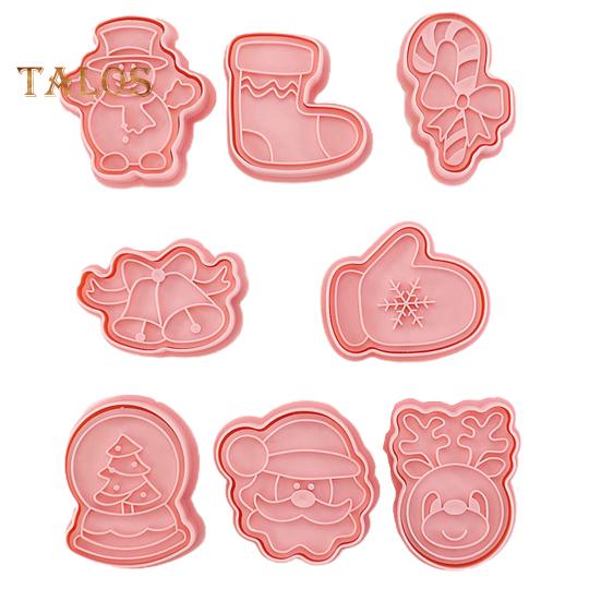 8 sztuk/zestaw Ciasteczka Formy Xmas Elements Design Żaroodporne Plastikowe Premium DIY Formy do Czekoladek do Kuchni