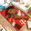 "Anime-Style Soccer Player Illustration" Patterned Carpet, Non Slip Mat Suitable for Living Room and Bedroom Sofas