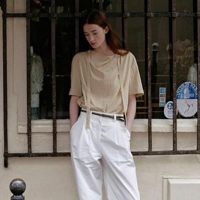 On On Drapeneck Tie Blouse New5mb307