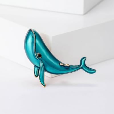 Collar Pneumatic Alloy Dripping Dolphin Animal Brooch, Simple And Versatile Clothing Accessories
